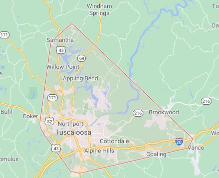 Map of Tuscaloosa